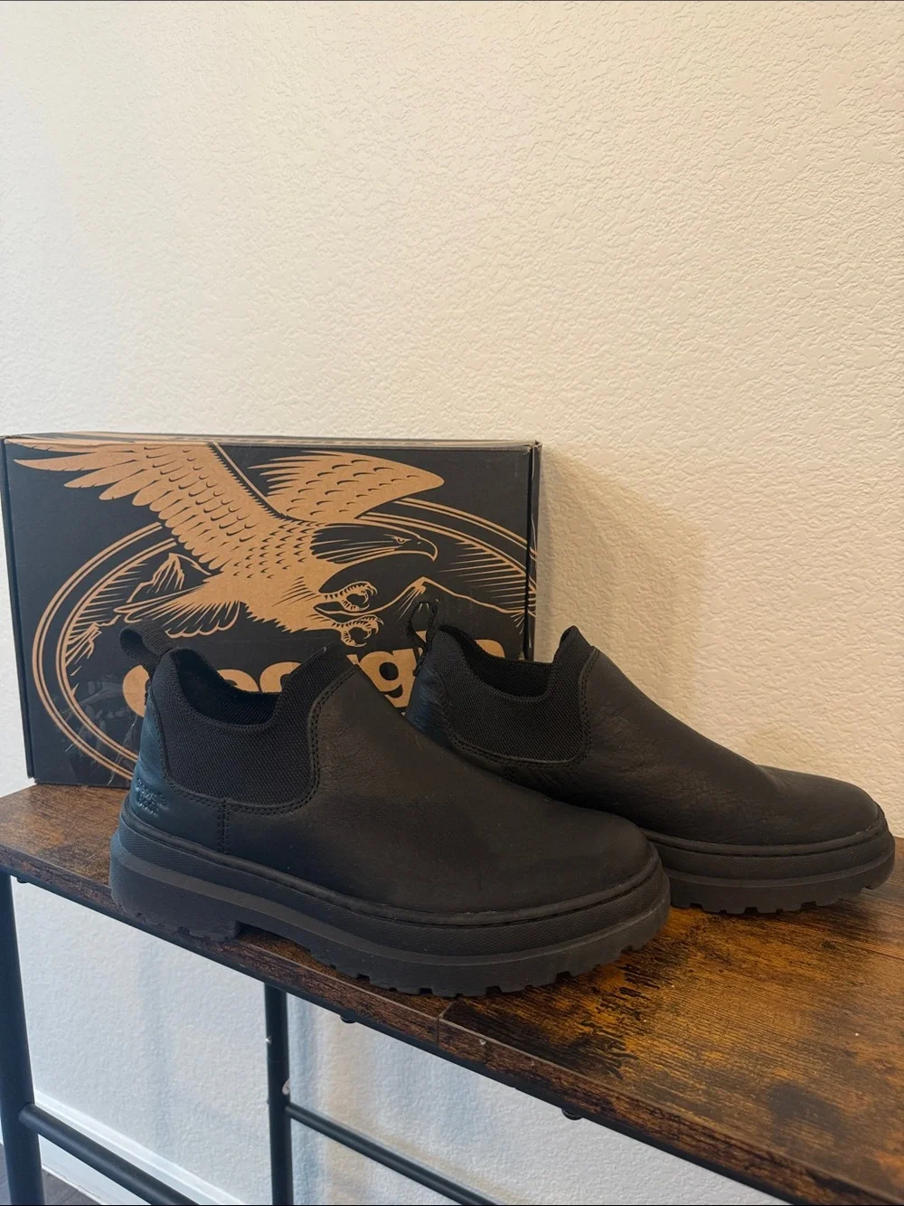Georgia Boot Romeo Superlyte Black Slip-On Work-Casual Loafers in Box 8.5 Men’s